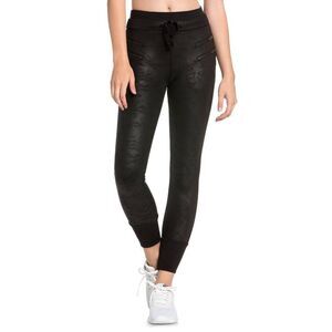 2/$30 Dance & Marvel Black Faux Leather Skinny Joggers Moto Pants M